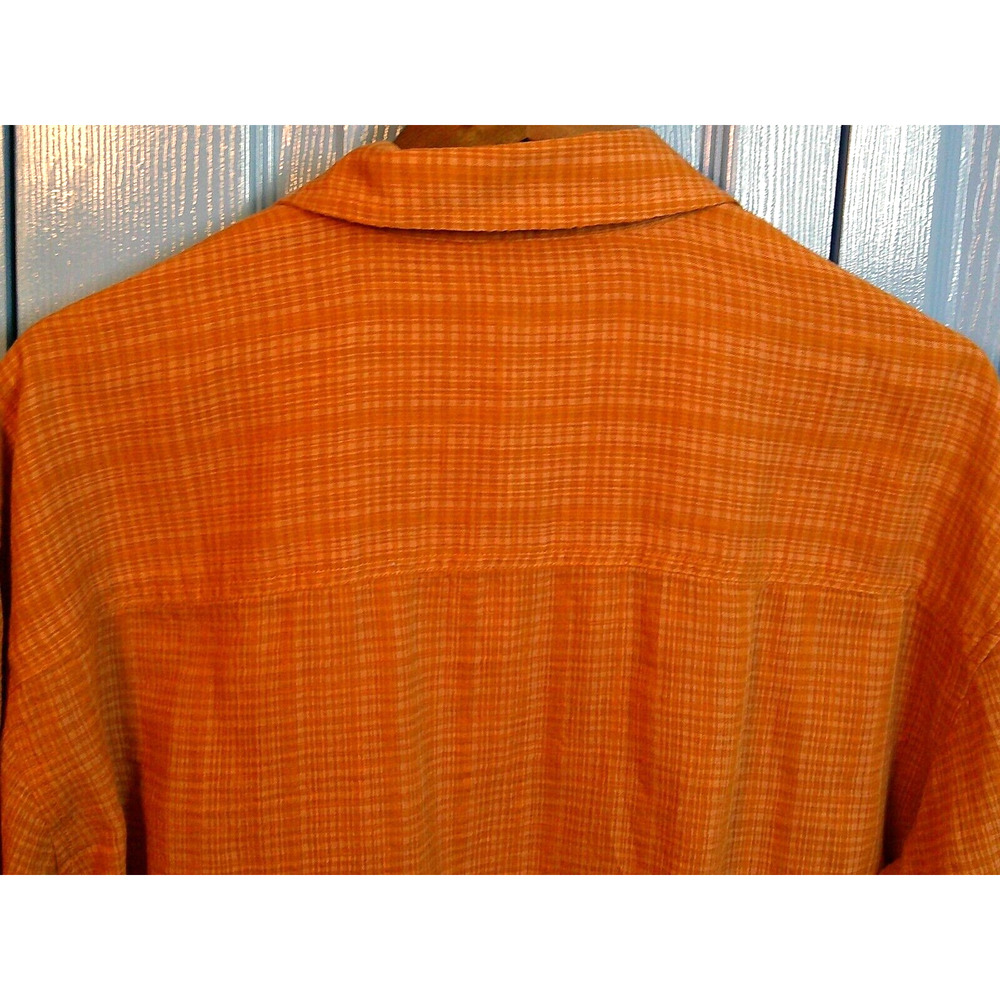 NWT Arizona Co Orange Plaid Button Up Long Sleeve Cropped Blouse-Medium RTL $36 - Picture 5 of 11